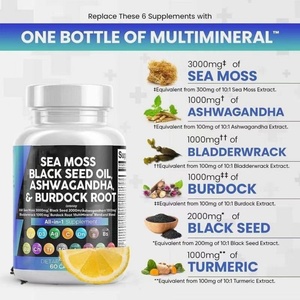 Complejo Todo en Uno de Vitaminas y Minerales, Cápsulas de Ashwagandha con Aceite de Semillas Negras y Musgo Marino, Extracto de Algas Marinas, Cápsulas de Vitaminas - Product Image 2