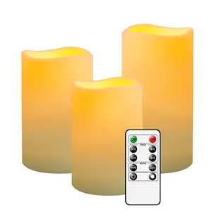 Factory Led Light Pillar Candles Wax Pillar Moving Control Flameless Led Candles With Moving Flame Led Pillar Candles
