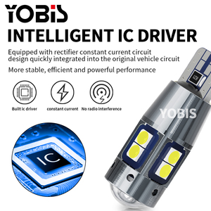 Đèn <span class=keywords><strong>LED</strong></span> Yobis Foco <span class=keywords><strong>T10</strong></span> nhiều màu sắc, trắng ấm, vàng, bóng đèn 3030 SMD 12V 24V Canbus W5W 196 168 Wedge, đèn nội thất, đèn đọc sách ô tô - Product Image 3