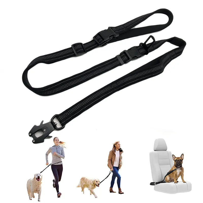 Multifuncional Heavy Duty Mãos Livre altamente reflexivo Threads Correndo Pet Leash Outdoor Dog Running Rope