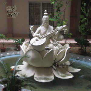 Statua di Radha e <span class=keywords><strong>Krishna</strong></span> in Marmo Nero Antico Scolpito a Mano per Decorazione Giardino Esterno BLVE Scultura in Pietra Naturale del Dio Indù - Product Image 3