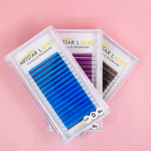 <span class=keywords><strong>Cils</strong></span> de couleur premium Volume Russe 0.05mm Bande fine Légers Confortables Usage quotidien Mélange Marron Bourgogne - Product Image 3