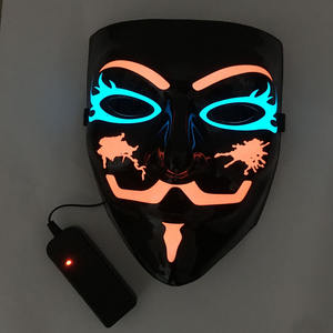2021 gran oferta moda LED miedo Halloween máscara luminosa brillante fiesta Cosplay máscara <span class=keywords><strong>Horror</strong></span> máscara Halloween Led máscara - Product Image 1