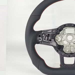 Volante Sportivo in Pelle con Fondo Piatto per Volkswagen VW Passat <span class=keywords><strong>Golf</strong></span> 6 <span class=keywords><strong>7</strong></span> Polo Tiguan Jetta GTI <span class=keywords><strong>Accessori</strong></span> Auto - Product Image 3