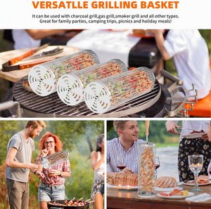 Panier de barbecue en acier inoxydable avec poignée en bois pour légumes, viande, crevettes, barbecue en plein air - Product Image 4