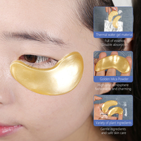 Masques pour les yeux dissolvables au collagène or 24K, patchs oculaires spa avec logo, vitamine E et C, feuille de cristal, végétalien, à base de plantes, acide hyaluronique