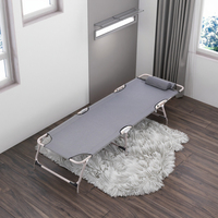 Lit pliant portable au design moderne pour la maison, lit de camp simple pour chambre, extérieur, hôpital et salon, avec cadre métallique inclinable