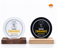 Espositore per Biglietti da Visita in Legno Massello con NFC per Recensioni - Porta Biglietti in Legno per Ristoranti, Caffè, Bar, Hotel, Saloni - Disponibile