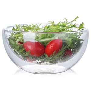 Best Selling Hand Made Borosilicate Clear <b>Double</b> <b>Wall</b> <b>Glass</b> Bowl Salad Bowl Kitchen Utensils - Product Image 1