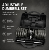 Ensemble d'haltères réglables en fonte 15kg 30kg, acier durable, matière plastique pour l'entraînement physique, peint en noir sur mesure