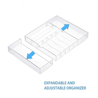 Tiroir de cuisine extensible, en plastique, pliable, rangement pour couverts et ustensiles de cuisine
