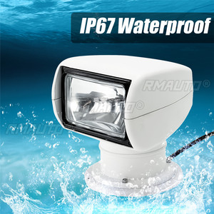 ไฟสปอร์ตไลท์เรือเดินทะเล 100W หมุนได้ 360 องศา ควบคุมระยะไกล กันน้ำ ไฟ LED สำหรับรถบรรทุก รถออฟโรด เรือ ไฟขับขี่ทางทะเล - Product Image 3