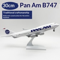 Modèle d'avion Boeing 787/737 sculpté en résine solide à l'échelle 1:130 de 30 cm, avec support, cadeau de collection pour les passionnés d'aviation