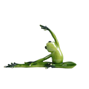 Figura de rana verde con ojos negros, estatua de Yoga - Product Image 3