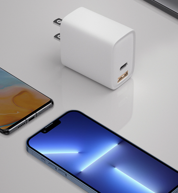 20W Gan Wall Adapter Charger Super Fast USB A+C Travel Charger for iPhone 16 17 14 13 12 Compatible US EU UK for SAMSUNG