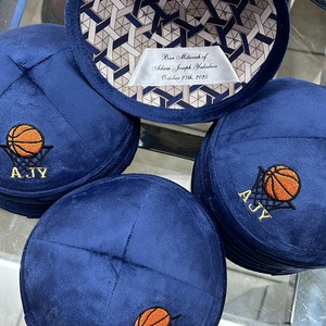 <span class=keywords><strong>Kippa</strong></span> juive en lin bleu, commande en gros, logo personnalisé, impression numérique, respirante, 4 panneaux, Yarmulke, Yamaka, <span class=keywords><strong>Kippa</strong></span> - Product Image 2