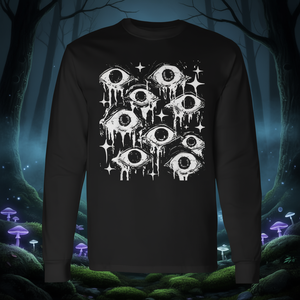 Camiseta de manga larga Weirdcore Eyeballs con diseño gótico de bruja Goblincore Dark Cottagecore - Product Image 3