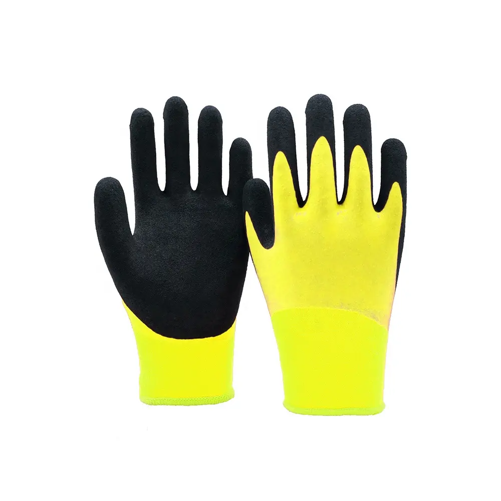 Glove man Bestseller Double Acryl Fleece und Polyester Liner Latex Zweimal Dipping Poke Resistant Wind proof Warm Garden Glove