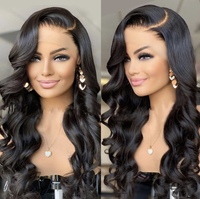 Vente en gros de cheveux humains vierges bruts vendeur 30 pouces HD Body Wave Lace Frontal perruque 13x6 Transparent Full Lace Front perruque colle moins