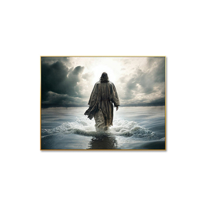 Décoration intérieure religieuse moderne Téléchargement numérique de Jésus-Christ marchant sur l'eau Portrait Impression d'<span class=keywords><strong>art</strong></span> chrétien sur toile - Product Image 1