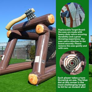 Jeu de lancer de hache et de marteau gonflable en PVC 2-en-1 pour utilisation en intérieur/extérieur lors d'expositions, d'événements d'entreprise, de journées de loisirs et de fêtes - Product Image 5