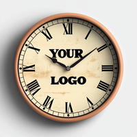 Jam Dinding Custom Tanpa Suara Tanpa Bunyi Tik-tok untuk Kantor, Cetak Logo, Bingkai Foto DIY, Bingkai Tembaga, Minimalis, Hadiah, Jam Dinding