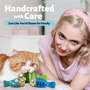 Nadelfilz-Set für Anfänger, <span class=keywords><strong>DIY</strong></span>-Set für Katzenspielzeug, handgefertigter Filzfisch, Wollfilz-Set für Katzen - Product Image 5