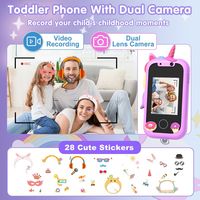Jouet électronique OEM Unicorn, double caméra, photo, vidéo, jeu, musique, petit mini téléphone portable intelligent pour enfants, cadeau de Noël