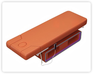 Orange <b>Electric</b> Adjustable Massage <b>Table</b> LED Light Salon Beauty Bed 3 Motor Upholstered Treatment Furniture - Product Image 6