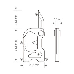 LFEDC Attività all'Aperto Regalo per Padre Fidanzato Uomo Moschettone Multifunzione in Lega di Titanio con Coltello - Product Image 5