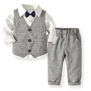 Boys Gentleman Clothes Baby Suit Children Party 2 Pcs Sets Kids Autumn Garments Boyset 19A311