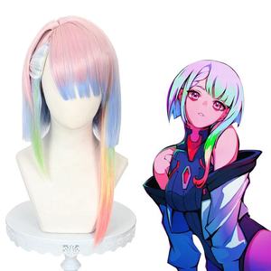 Peluca Degradada Multicolor de Anime <span class=keywords><strong>Cyberpunk</strong></span> <span class=keywords><strong>Edgerunners</strong></span> para Cosplay, Modelo FCGD-042, para Personaje de Princesa - Product Image 2