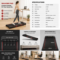 Caminadora Plegable ZB-T40A con Potencia Máxima de 1.5HP, Pantalla LED, Velocidad de 6km/h, Equipo de Fitness para el Hogar, Compatible con OEM y ODM