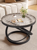 Nouvelle table basse en verre de style moderne et luxueux 2026 pour petit appartement, mobilier de salon, usage domestique, ronde