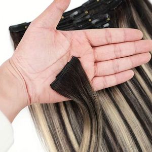 Clip in Ombre Hair Clip in Hair Loose <b>Wave</b> <b>Body</b> <b>Wave</b> 100% Remy Human Hair Ombre Blonde Clip in Hair Extension 7 Pieces Clip Hair - Product Image 2