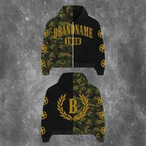 Sweat-shirts unisexes personnalisés en molleton technique lourd avec appliqué vintage, effet délavé, imprimé strass, pour l'automne - Product Image 3