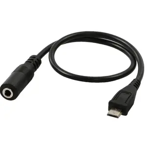 3.5mm Female to 5 Pin Mini USB Male Microphone Adapter Cable 0.3m Micro USB Jack Male to 3.5mm Female Headset Adapter Cable