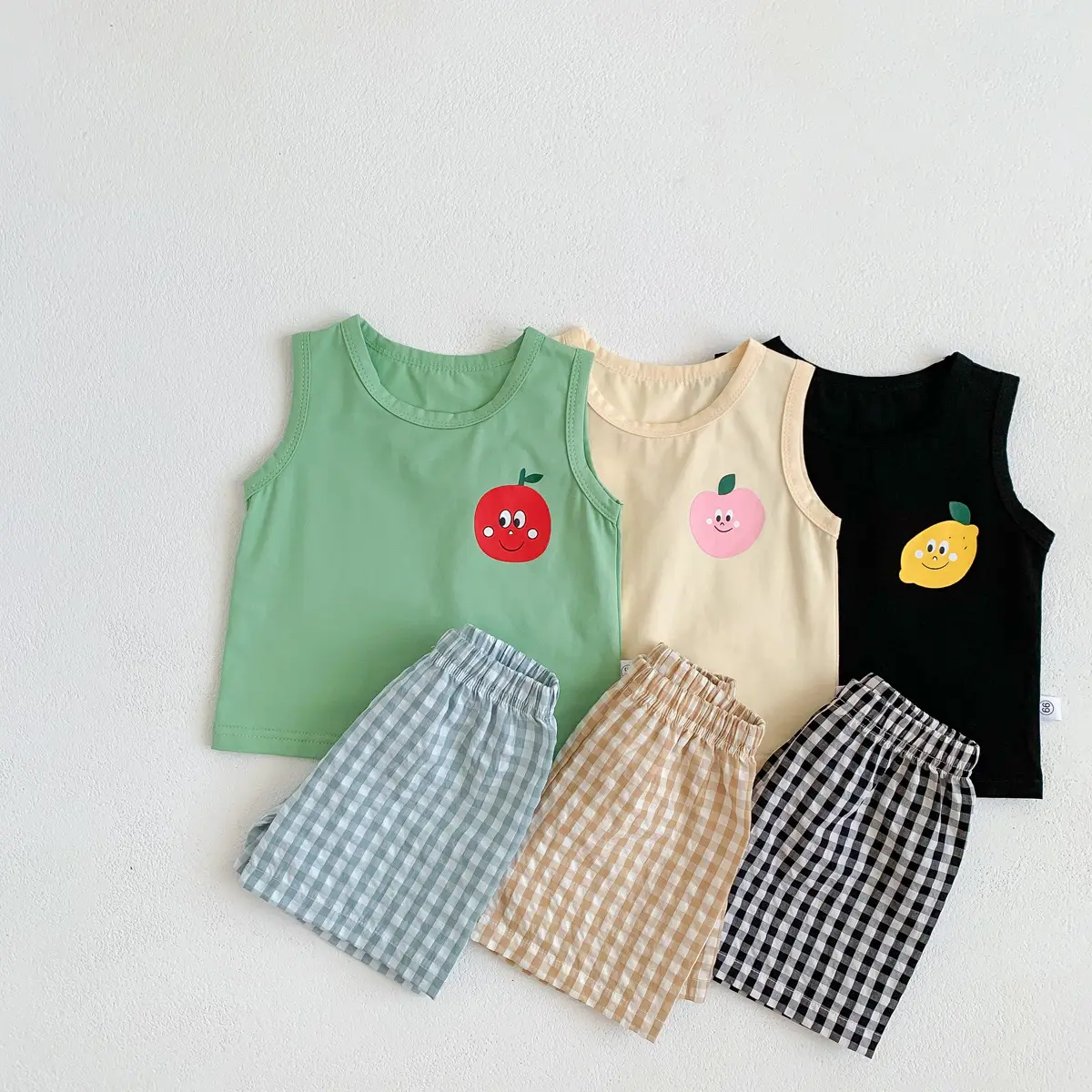 Ins Boutique Summer Infant Children Suit 2pcs Top and Shorts Cartoon Unisex Baby Boy Girl Clothes Set
