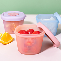 Contenants de stockage d'aliments pour bébés en silicone de qualité alimentaire, moule à cubes réutilisable pour aliments pour nourrissons avec couvercle hermétique