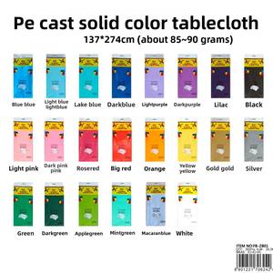 Manteles Desechables de Plástico No Tejido al por Mayor, Modernos, Estampados, de Color Sólido, Personalizables, Resistentes al Aceite, para Uso en Hoteles - Product Image 3