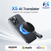 Traducteur intelligent de poche X5 AI, 146 langues, traduction bidirectionnelle en temps réel, application transfrontalière, sans fil, intelligent pour le bureau