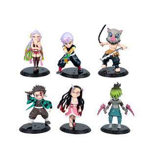 Ensemble de figurines d'action Demon Slayer d'anime japonais Tanjiro <span class=keywords><strong>Nezuko</strong></span> Daki Gyutaro Inosuke Tengen Uzui <span class=keywords><strong>Mini</strong></span> jouets en PVC pour les fans Cadeau - Product Image 5