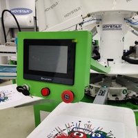 Máquina de serigrafía rotativa de 4 colores para imprimir camisetas/bolsas/etiquetas para prendas con mesa de trabajo de gran tamaño