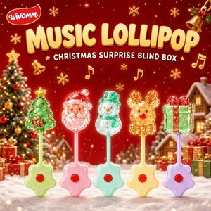 Boîte mystère musicale de Noël en forme de <span class=keywords><strong>sucette</strong></span>, bonbons durs à thème de Noël, 1 pièce par boîte pour enfants, cadeau surprise pour fête de Noël - Product Image 4
