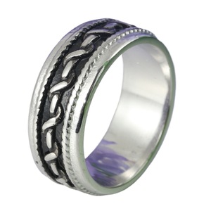 yunnique Men's <b>Titanium</b> Steel <b>Ring</b> Silver Geometric Design Retro Hip Hop Style Index Finger Jewelry Gift - Product Image 5