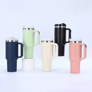 304 Stainless Steel 40oz Tumbler With Handle And Straw For Travel Outdoor Use - Product Image 1