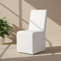 Chaises de salle à manger modernes et luxueuses en lin blanc, avec dossier haut et structure en bois, pour la maison et l'hôtellerie