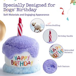 NIBAO <strong>Dog</strong> Happy Birthday Cake Toy with Crinkle, Stuffed Plush Puppy <strong>Present</strong> for Birthday Party, <strong>Dog</strong> Toy for Small Medium - Product Image 6
