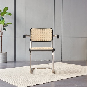 Fauteuil en bois massif ASH vintage de style nordique <span class=keywords><strong>chaise</strong></span> de salle à manger en rotin naturel - Product Image 4