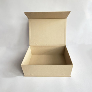 Caja de ropa de cartón rígido de lujo personalizada beigeGift Packaging Cosmético <span class=keywords><strong>dos</strong></span> <span class=keywords><strong>piezas</strong></span> tapa y caja base con lino - Product Image 1